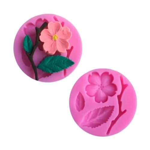 1PC Candy Mould Peach Blossom Shape Fondant Molds Cake Stencils Kitchen DIY Tools Random Color Baking Accessories Molds Silicone