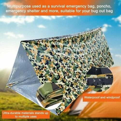 1Pcs Survival Camping Sleeping Bag Lightweight Survival Emergency Life Tent Bag Outdoor Shelter Emergency Sleeping Blanket