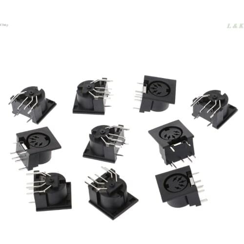 10 Pcs/Set PCB Panel Mount Female Connector DIN5 DIN 5-Pin Jack DS-5-01 MIDI