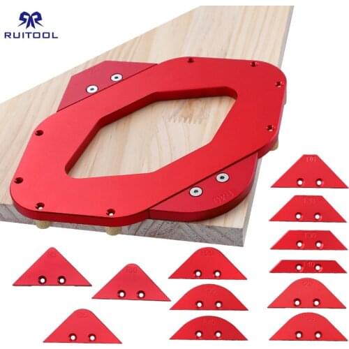 12pcs Woodworking Radius Jig Router Template R5-R40/T10-T40 Aluminium Alloy Radius Corner Arc Trimming Tool
