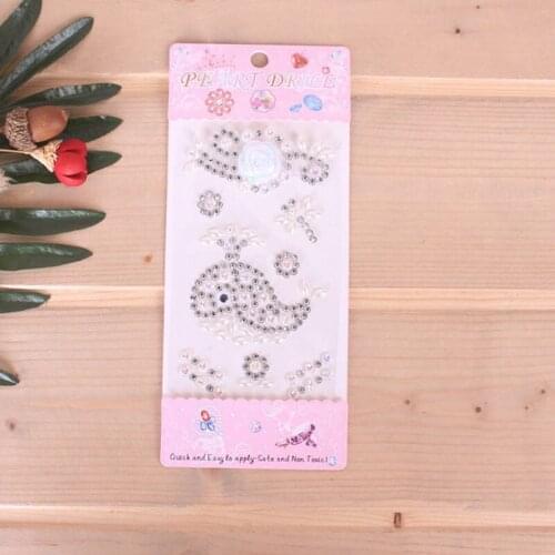5pcs/lot Acrylic Crystal Rhinestone Toys Sticker DIY Decal Mobile/Pc Art Crystal Diamond Adhesive Stickers Whale