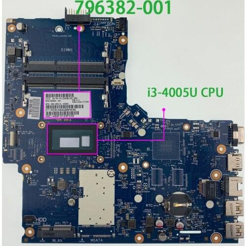 796382-001 796382-501 796382-601 6050A2677201-MB-A01 UMA w i3-4005U CPU for HP 350 G2 NoteBook PC Laptop Motherboard Mainboard