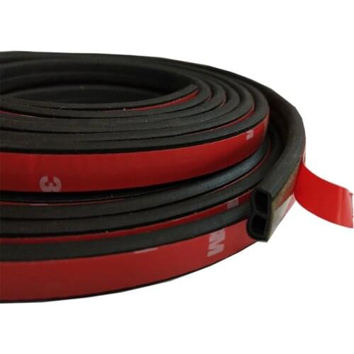 6M Auto Rubber Seals Car Door Seal Strip B-shape Shock Absorption Waterproof Sound insulation Self-Adhesive Anti Duty Waterproof