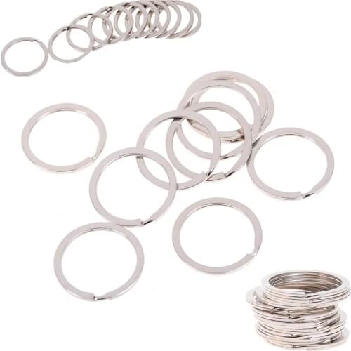 10 Pcs / Lot DIY Key Ring Metal Silver Nickel Split Key Ring Keyring 25mm Connectors Stainless Steel