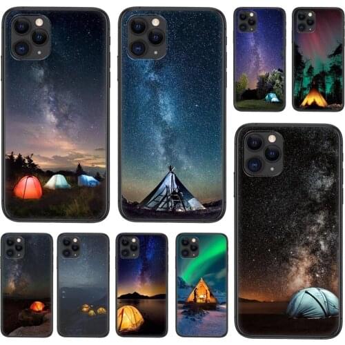 Camping Nature Mountain Black Bumper Art Shell Luxury Funda Fashion For Samsung Galaxy S20 Fe S30 Ultra S21 S20 S10 S9 Plus
