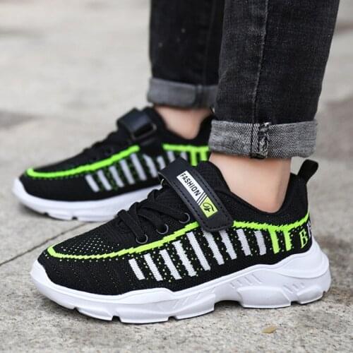 Children Shoes Outdoor Sports Shoes Boys Fashion Casual Breathable Fly Weaving Non-slip Kids Soft Velcro Sneakers Size28-39