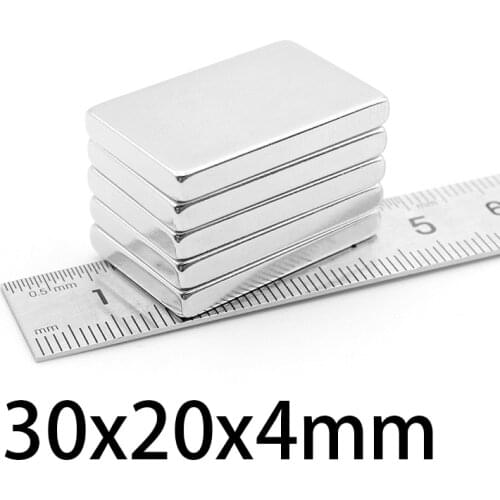 2-30pcs 30x20x4mm Block Rectangular Pot Magnets 30mmx20mmx4mm Permanent Neodymium Magnet 30*20*4mm