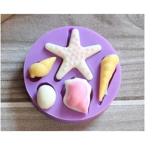 Shell ocean star pearl shape mold chocolate mold silicone mould Baking Mold baking tool decorations for cakes Fondant cake
