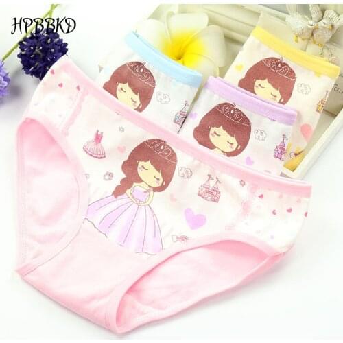 HPBBKD 4Pcs/Pack Cotton Girl Underwear Girl Briefs Panties Kids Underpants Children Underpants Short Pant For Baby Girls GH187