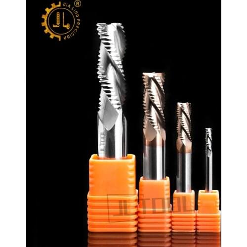 JIALING 4mm 1 pc four flute rough end mill Hss speed cutting roughing end mills milling cutter carbide rough end mill