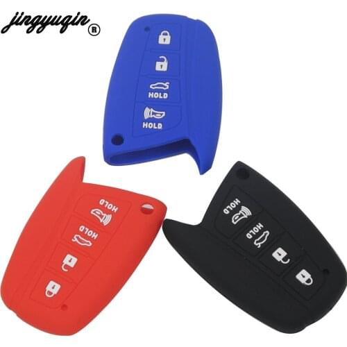 Jingyuqin For Hyundai Solaris ix35 ix45 Accent Elantra Santa Fe Remote Smart Car Key Cover 10pcs/lot 3 Button Silicone Case