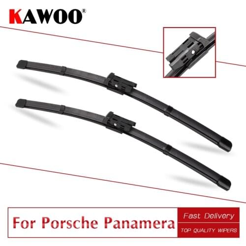 KAWOO For Porsche For Panamera(970) Car Wipers Blades 2009 2010 2011 2012 2013 2014 2015 2016 2017 Fit Push Button Arm/Hook Arm