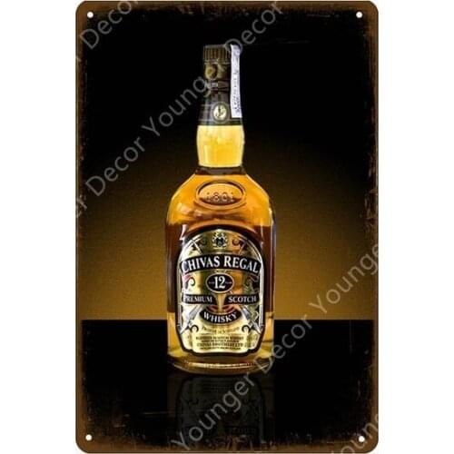 Classic Beer Chivas Regal Metal Tin Signs Vintage Drinks Whiskey Decorative Poster Wall Sticker Pub Bar Club Home Decor YI-190