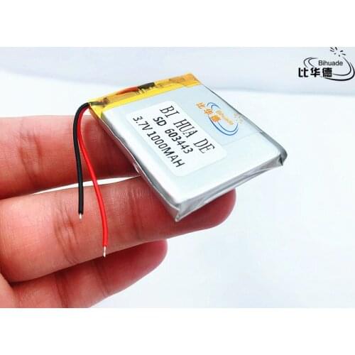 Li-po 603443 3.7V 1000mAh Lithium li-Polymer Li-ion Rechargeable Battery For Mp3 MP4 MP5 GPS DVR E-Book mobile electronic part
