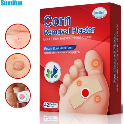Sumifun 42Pcs/Box Medical Plaster Foot Corn Removal Warts Thorn patches Corn of foot Calluses Callosity Detox Medical Patch