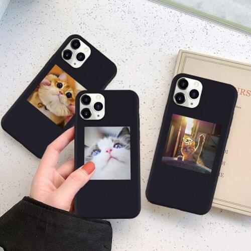 Cute Funny Cat Photos Phone Case for iPhone 12 Mini 11 Pro XS Max X XR 7 8 6 Plus SE 2020 Matte Silicone Back Cover Fundas Coque