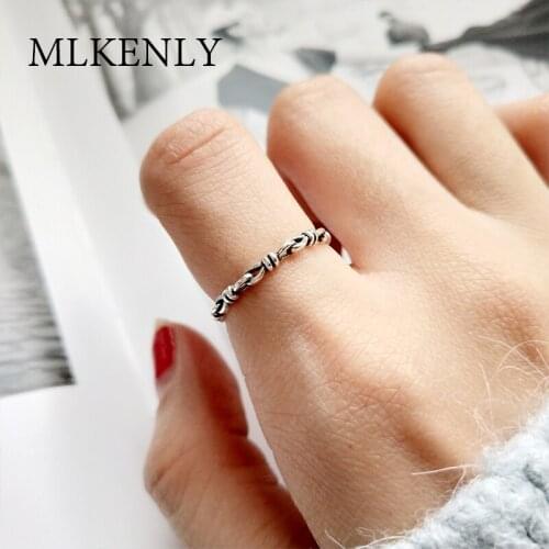 MLKENLY Open Ring Midi Minimalist Ring Girls Knot Charm Thin Tiny Jewelry Knuckle Rings for Women Bagues
