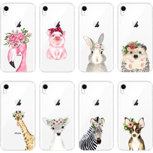 Flamingo Pig Dog Rabbit Soft Back Cover For iPhone 6 S 6S 7 8 X XR XS Max Phone Case Silicone For Apple iPhone 8 7 6S 6 S Plus