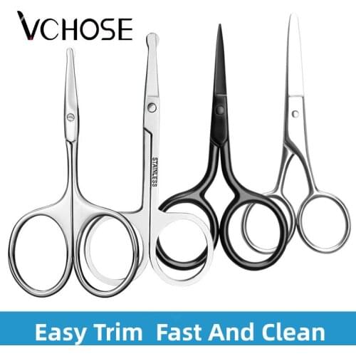 Facial Makeup Scissors Pointed Stainless Steel Beauty Scissors Multi-Model Round Professional Nose Eyebrow Beard Eyelash Trimmer