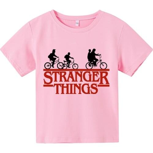 Stranger Things T Shirt girl Print Cartoon Tshirt seven colour Graphic T-shirt Black Shirts funny clothing for boy Short sleeve
