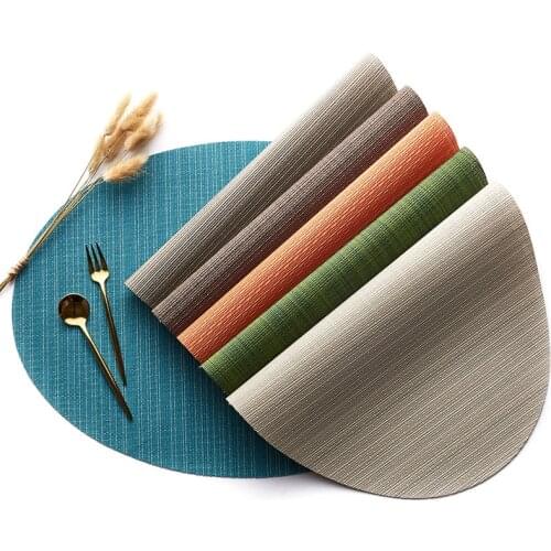 Oval Placemats for Dinning Table Decoration PVC Coffee Table Bowl Pad Table Cup Mat table coaster Kitchen Accessories