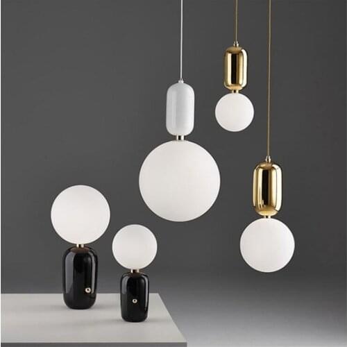 Post-modern Parachilna ABALLS Glass Ball Pendant Light for Bedroom Bedside Living Room Dining Room G9 15/20/30cm 1512
