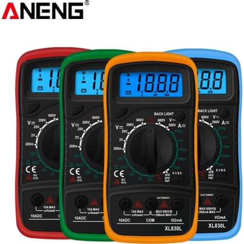 ANENG XL830L Handheld Digital Multimeter LCD Backlight Portable AC/DC Ammeter Voltmeter Ohm Voltage Tester Meter Multimetro