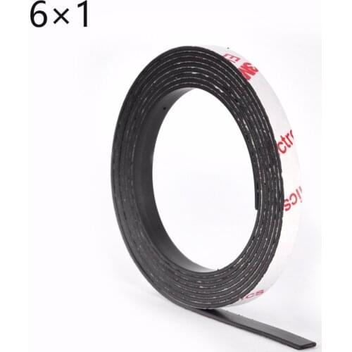 6*1 10 Meters self Adhesive Flexible Magnetic Strip 3M Rubber Magnet Tape width 6mm thickness 1mm Free Shipping 6mm x 1mm