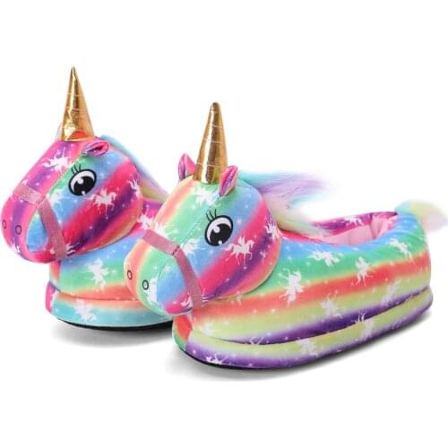 Funny Animal Shose Unisex Slippers Women Cute Unicorn Slippers Cartoon Soft Plush Warm Home Slippers Colorful Home Slippers Kids