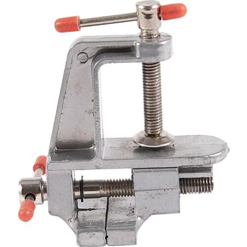 HLZS-Aluminum Miniature Small Jeweler Clamp On Table Bench Vise Tool Vice 85mm x 95mm