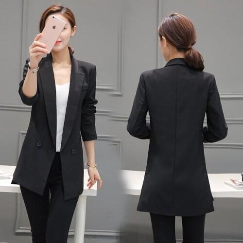 Slim long section of the new Spring and Autumn temperament significantly thin ladies small suit leisure suit female AL45
