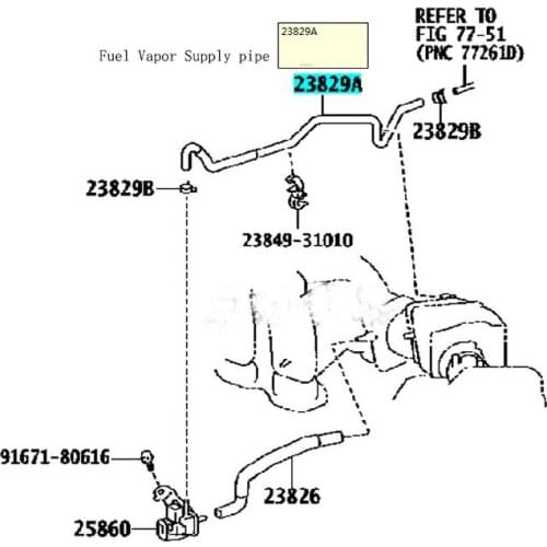 For Previa ESTIMA GSR50 Tube Hose 23829A Fuel Vapor Supply pipe