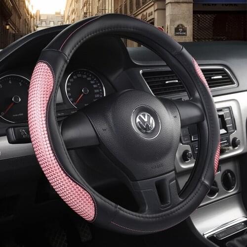 PU Leather Universal Car Steering-wheel Cover 38CM Car-styling Sport Auto Steering Wheel Covers Anti-Slip Automotive Accessories
