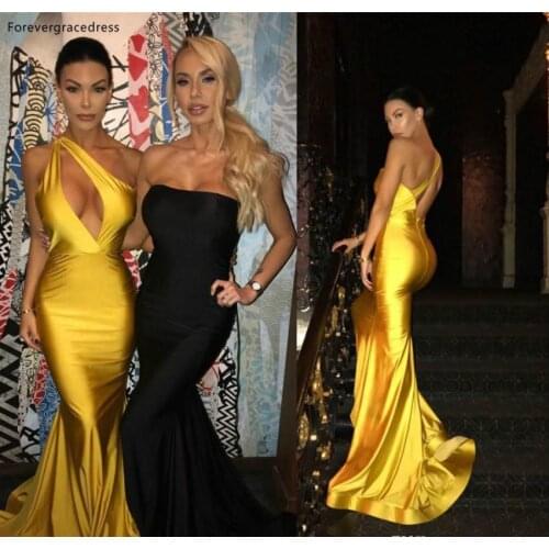 One Shoulder Evening Dresses 2019 New Arrival Cheap Formal Women Holiday Wear Celebrity Party Gowns Plus Size Custom Made