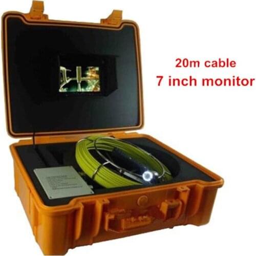 20meters Professional Stainless Steel Pipe Inspection Camera System with 7inch Color TFT Monitor