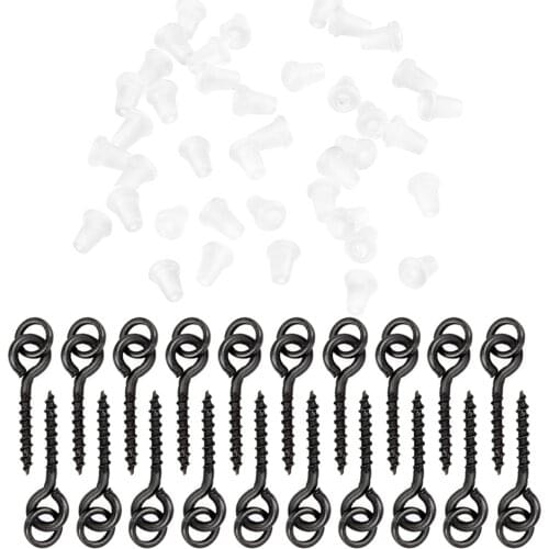 40pcs Threaded Boilie Bait Screws Fishing Hook Stop Hook Boilies Stopper Fishing Hook Block Beads Carp Fishing Terminal Tackle