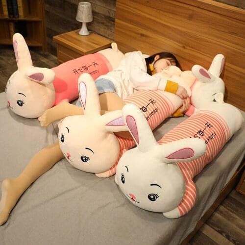 45cm-120cm Cute Long Rabbit Plush Pillow Toy Soft Stuffed Cartoon Animal Dressed Bunny Doll Sleeping Pillow Cushion Girls Gifts