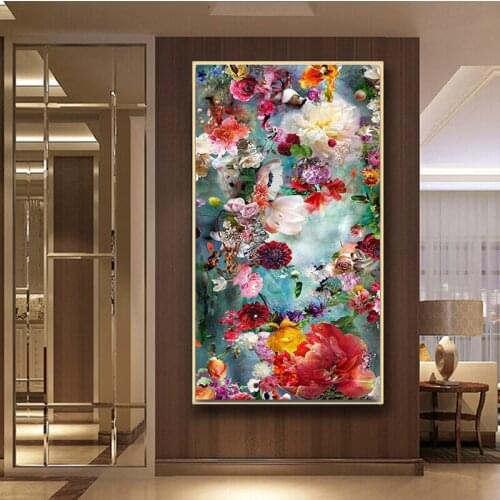 5d Diy Diamond Painting Color Flowers Cross Stitch Needlework Home Landscape large size full Square/Round 3d Mosaic Embroidery