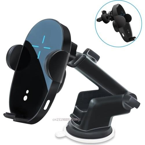 15W Car Qi Wireless Charger Infrared /Smart Sensor Clamping Air Vent Mount Phone Stand For Samsung S10 9 8 Note10 iPhone12 12pro
