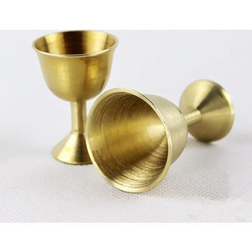 Buddhism Supply Pure Copper Teapot Flagon Wine Set Copper Cup Bronze Furnishing Articles Worship Buddha Cup Amass Fortuness Cup