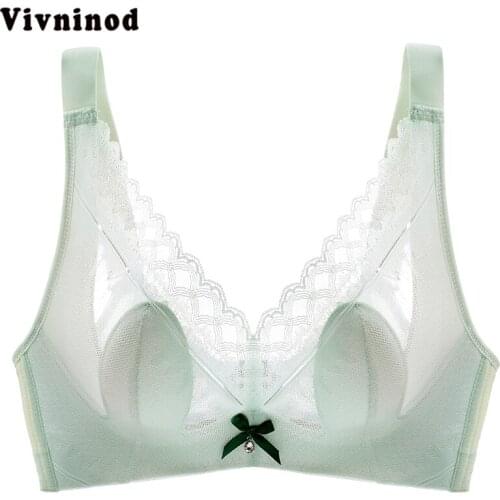 3/4 Cup Push Up Bra Brassiere A B Sexy Lace Hollow-out Flower Wireless Bra Ultra-thin Cup Wire Free Floral Push Up Bralette Bras