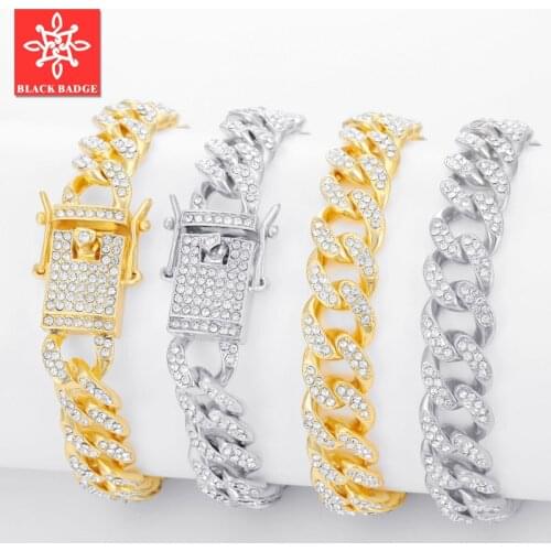 Hip Hop Cuban Link Chain Necklace Crystal Aesthetic Christmas Gift Grunge Indie Gold Pink Iced Out For Women And Men Jewelry