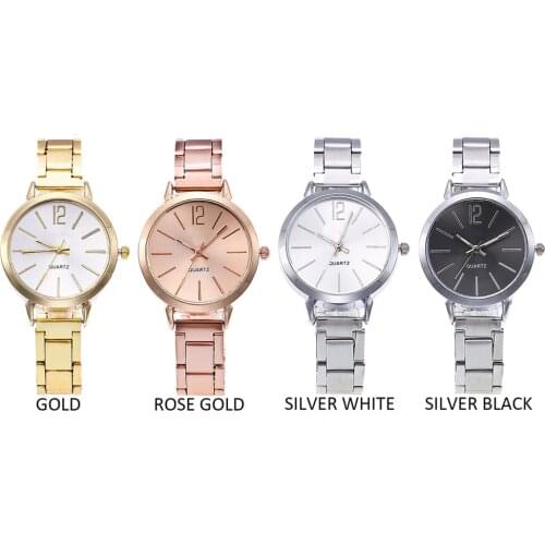 Women Lady Girl Wrist Quartz Watch Round Alloy Hour Hand Women Business Luxury Clock Metal Chain Watches Relogio
