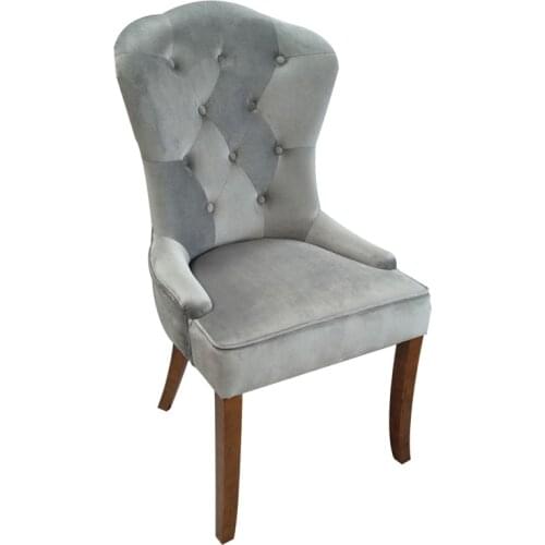 European Solid Wood American Retro Cafe Dining Chair Hotel Study High Back Chair Casual Flannel Chair