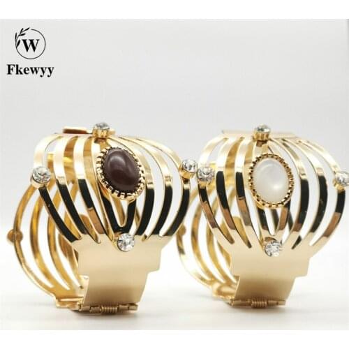 Fkewy Bohemia Bracelets For Women Luxury Jewelry Gem Multi-Layer Gold Plated Bracelet Charm Retro Bangles Accessories Party