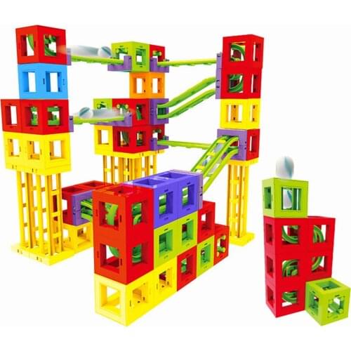Magnetic Marble Race Run Track Maze Slide Balls Rolling Ball Magnetic Building Blocks Construction Toys Educational Toy For Kid