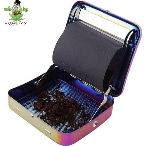 70mm Rolling Machine Rainbow Metal Manual Tobacco Roller Maker Cigarette Making Machine Smoking Accessories Gadgets for Men