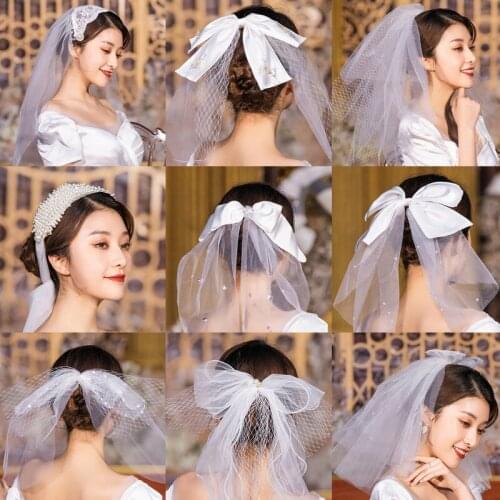 Cute Wedding Veil With Comb Lovely Short Veil 2021 Wedding Party Veil with Pearls Wedding Accessories