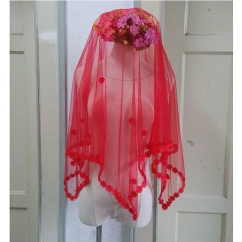 JIN IS YARN Cheap Real Photos red Wedding Veil One-layer short Bridal Veil Head Veil Wedding Accessories velos de novia 2019