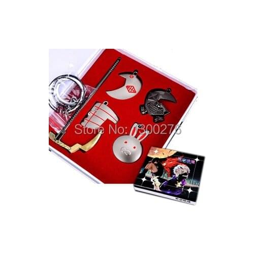 HOT & NEW Tokyo Ghoul Kaneki Ken metal pendants set alloy weapons cosplay props pendants key chain keyring